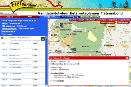 Routeplanner-racefiets