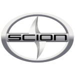 Scion logo on a white background, representing the automotive brand.