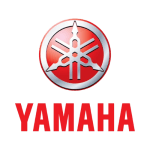 Yamaha logo featuring tuning fork symbol and bold red text.