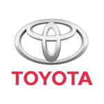 Toyota logo on a white background, representing the automotive brand.