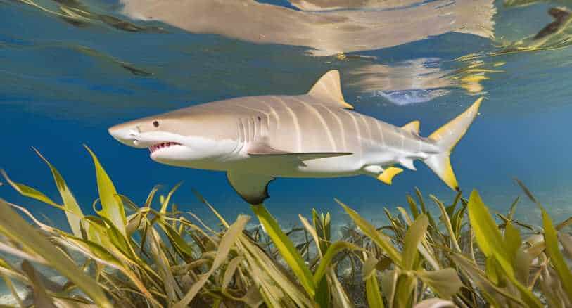Lemon Shark Feeding in Coastal Seagrass Beds