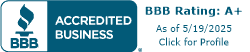 Bbb Accredited Business Logo With A Rating Of A+ As Of 5/19/2025 For Aa Service. Click To View Profile Information.
