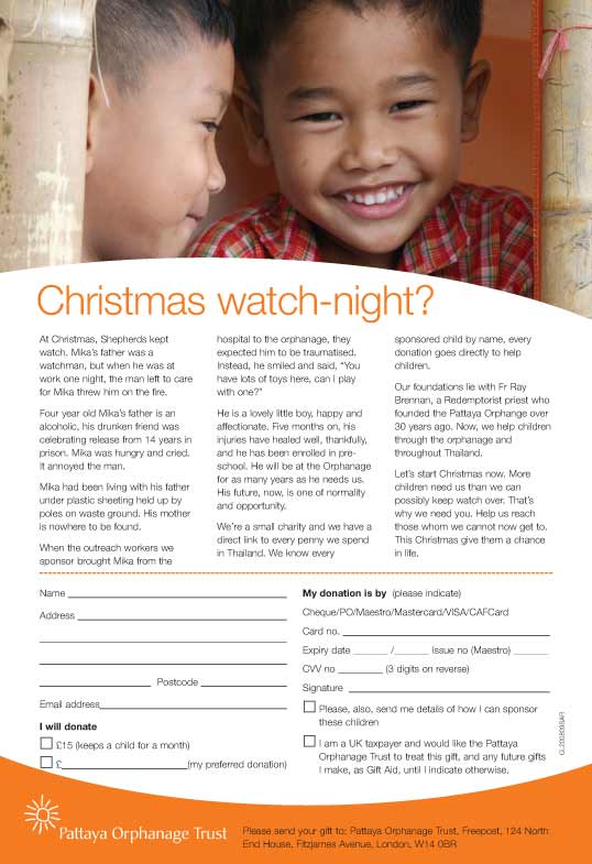 Thai Children's Trust - print ad promoting Christmas donation campaign.