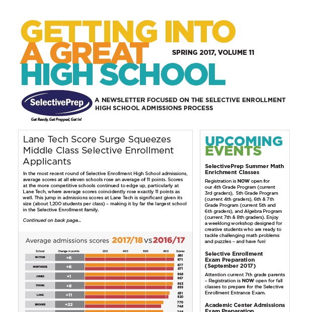 Selective Prep newsletter front cover.