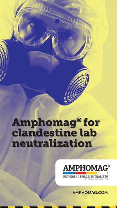 Front cover of Amphomag trifold brochure.
