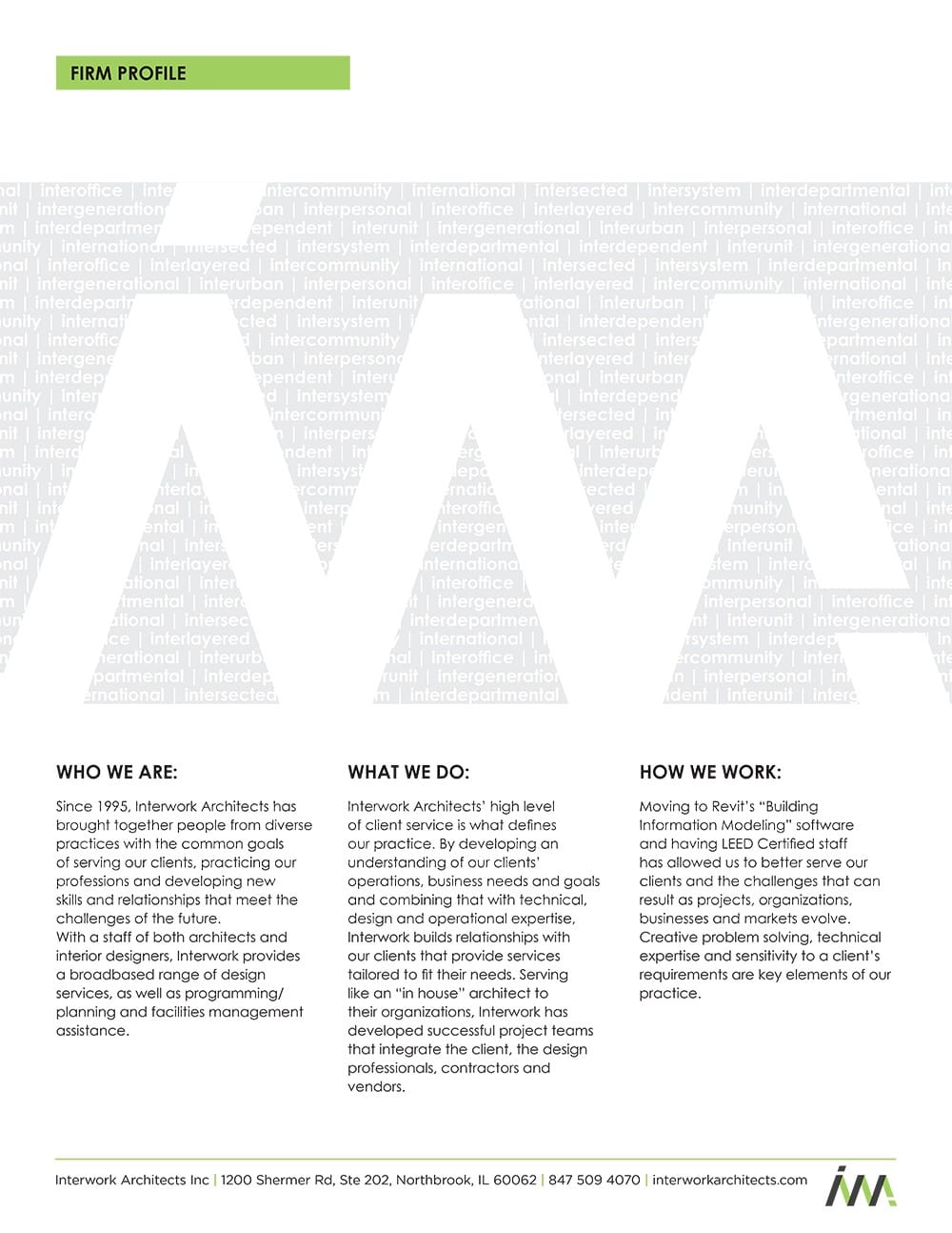 Proposal template, firm profile.