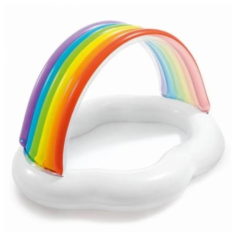 Opblaasbare regenboog zwembad voor kinderen.