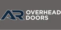 Logo with "AR" in bold letters beside the text "Overhead Doors" on a dark gray background.