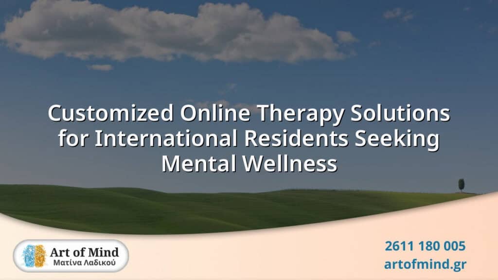 A diverse group of international individuals engaging in a virtual therapy session, representing customized online mental wellness support for expatriates and global residents.