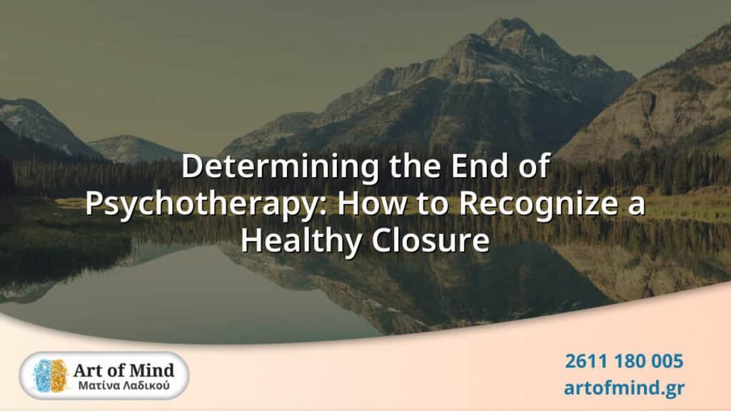 Illustration symbolizing the conclusion of psychotherapy sessions, highlighting emotional growth, personal achievement, and readiness for a healthy therapy closure.