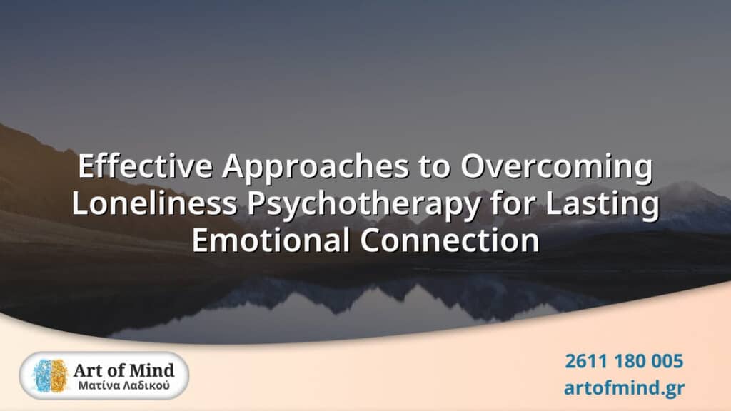 Illustration representing effective psychotherapy approaches to overcoming loneliness, highlighting emotional connection and mental well-being strategies in Patras Greece