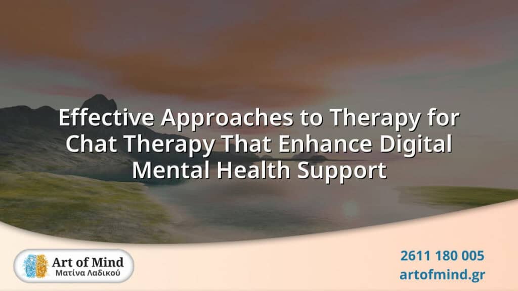 Illustration representing effective therapeutic approaches in chat therapy, highlighting digital mental health support for accessible, confidential counseling.