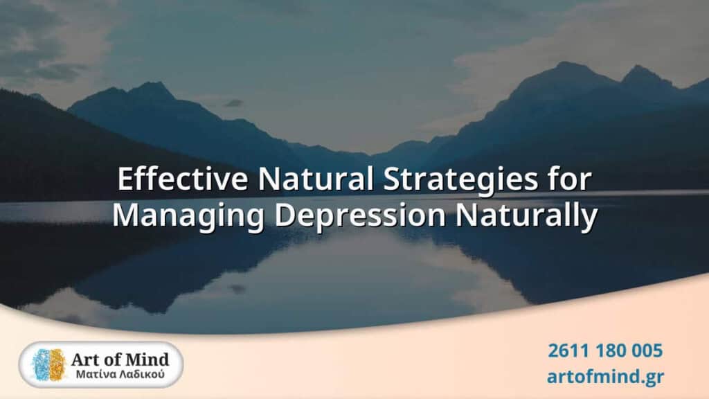A calming and natural scene symbolizing effective holistic strategies for managing depression, representing mindfulness, exercise, and dietary approaches for mental well-being.