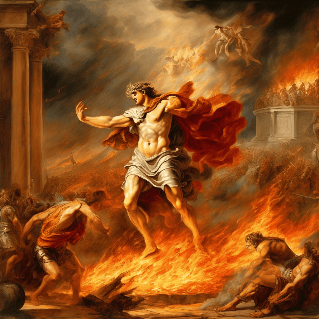 Aeneas saving his father through the flames of Troy – Emmanuel Zairis