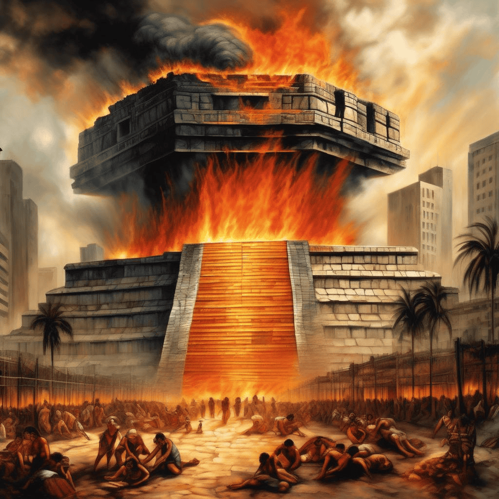 Chichen Itza Burning – David Alfaro Siqueiros