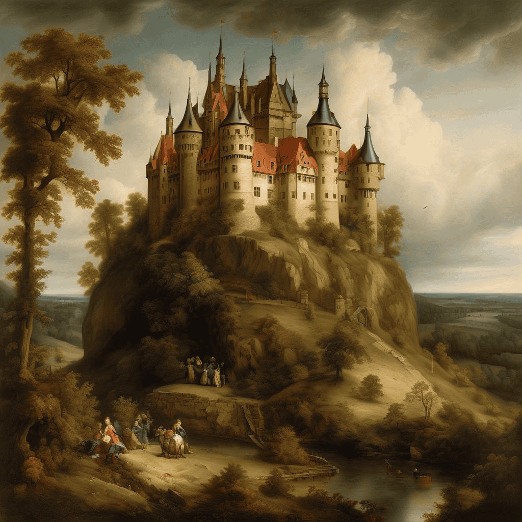 Castle Wilhelmshöhe with the Habichtswald – Johann Erdmann Hummel