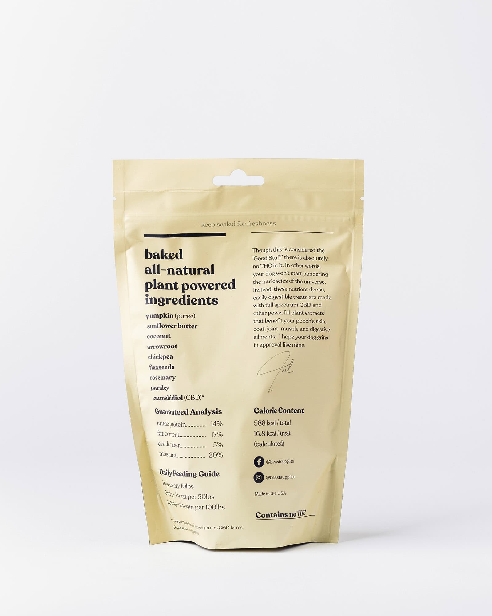 Beast Dog Treats CBD Pumpkin Contents