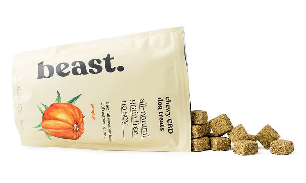 dog treats hemp CBD Beast package open