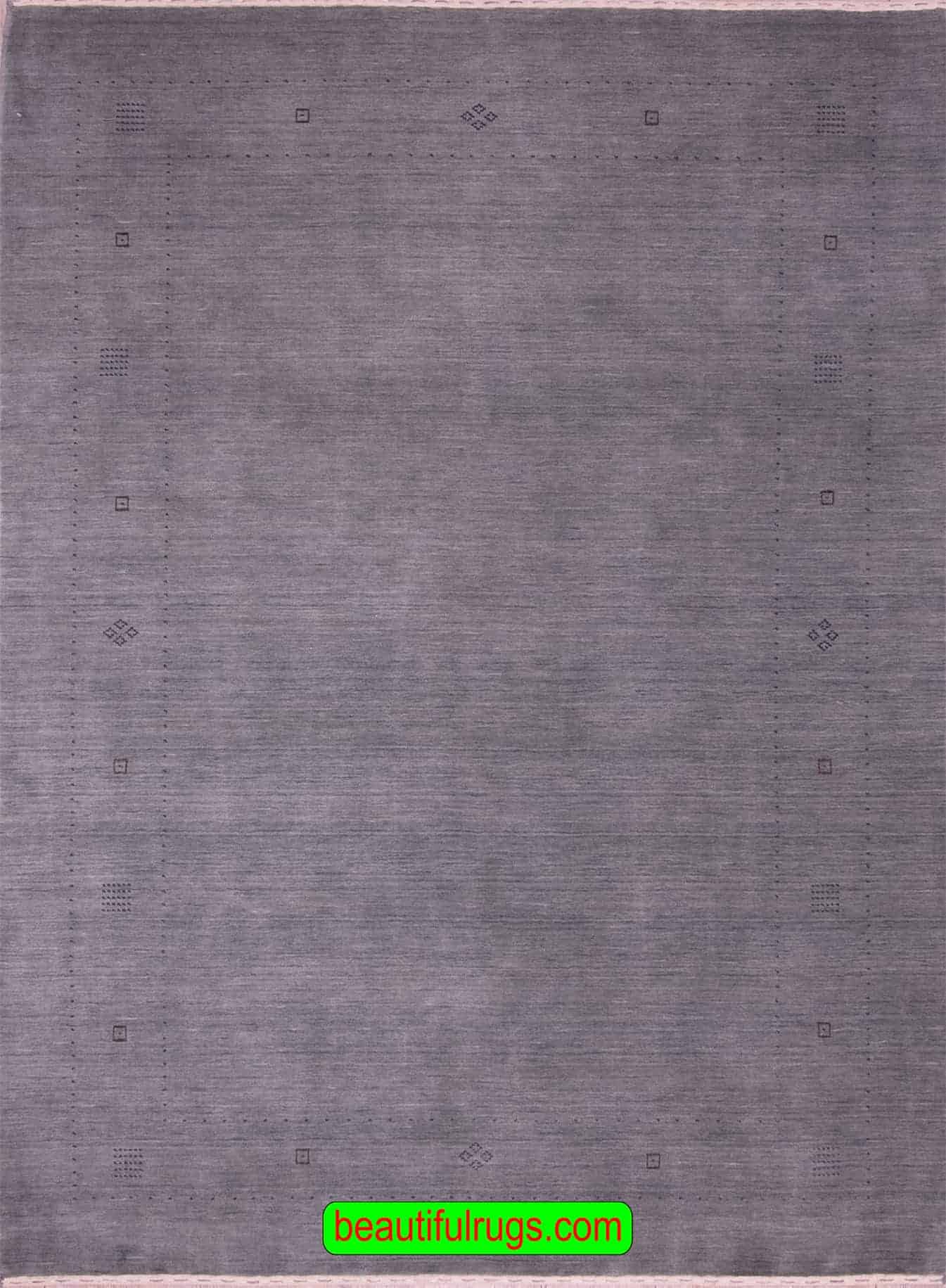 Contemporary Oriental Rug, Plain Rug, Gray Color Gabbeh Rug, size 6x9