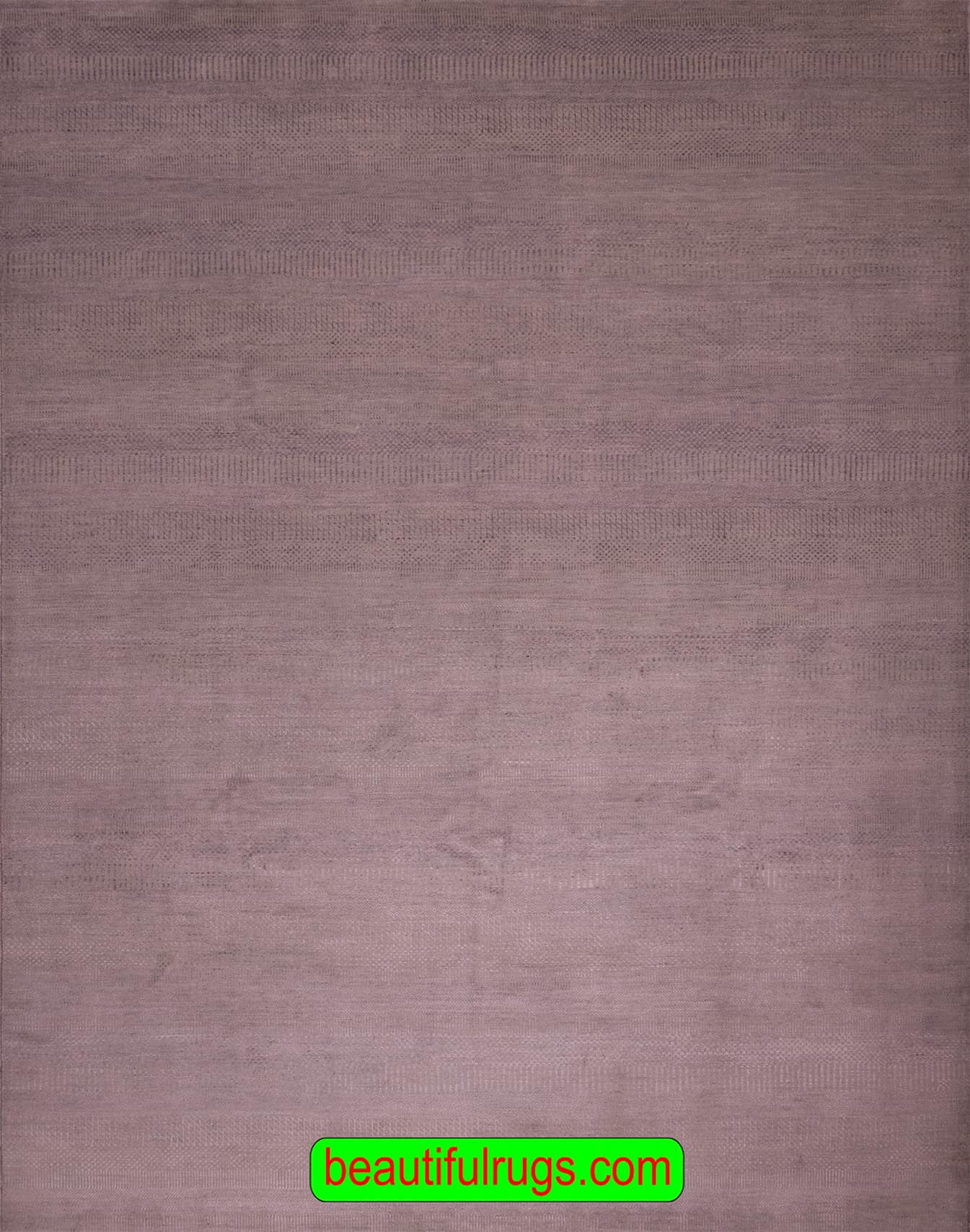Greenish Gray Indian Rug with Jasmine Lavender Colors, size 9.1x12.2