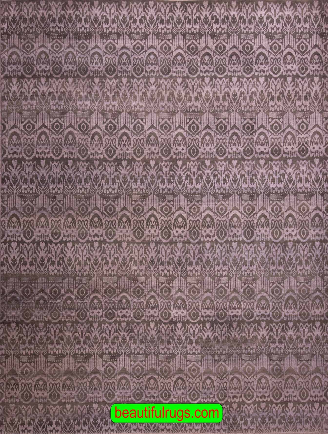 Gray Color Handmade Transitional Rug. Size 9.1x12.2