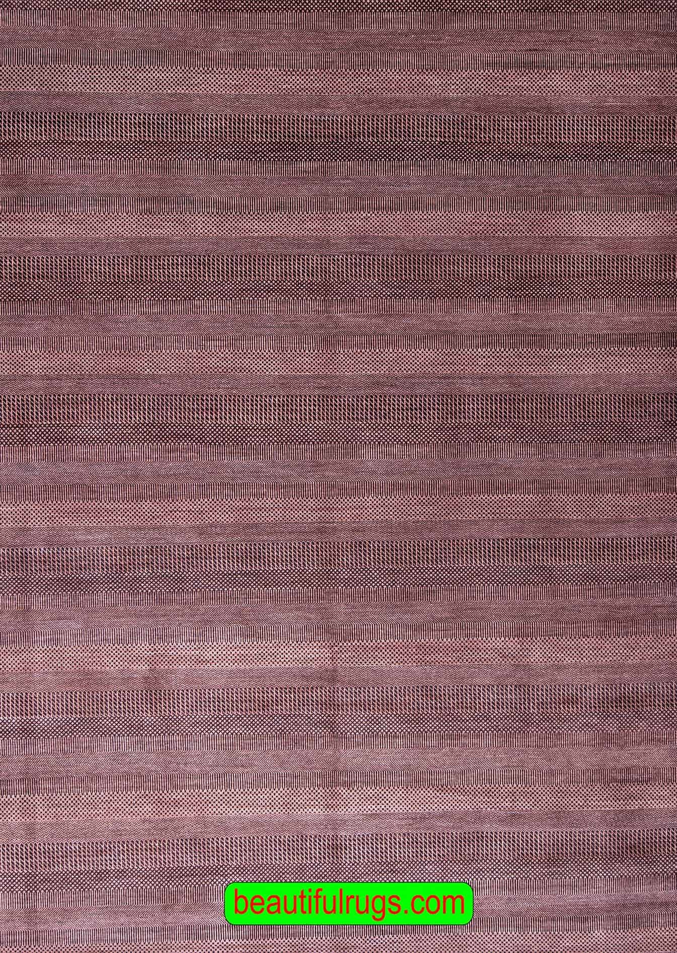 Indian Rug with Stripes, Colorful Contemporary Rug, size 9x12.1