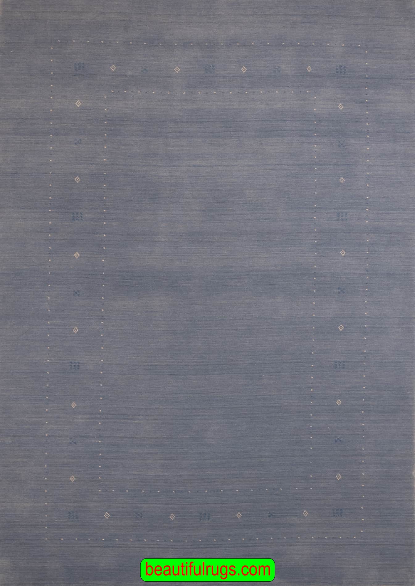 Small Living Room Rug, Blue Color Gabbeh Style Hand Loomed Rugs