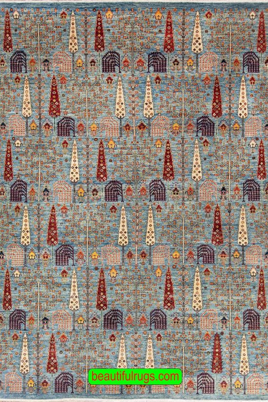 Bakhshaish design rug with gray blue color. Size 8.7x11.9