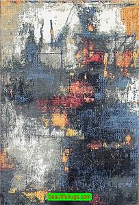 Multicolor handmade modern rug from India. Size 4.8x6.9