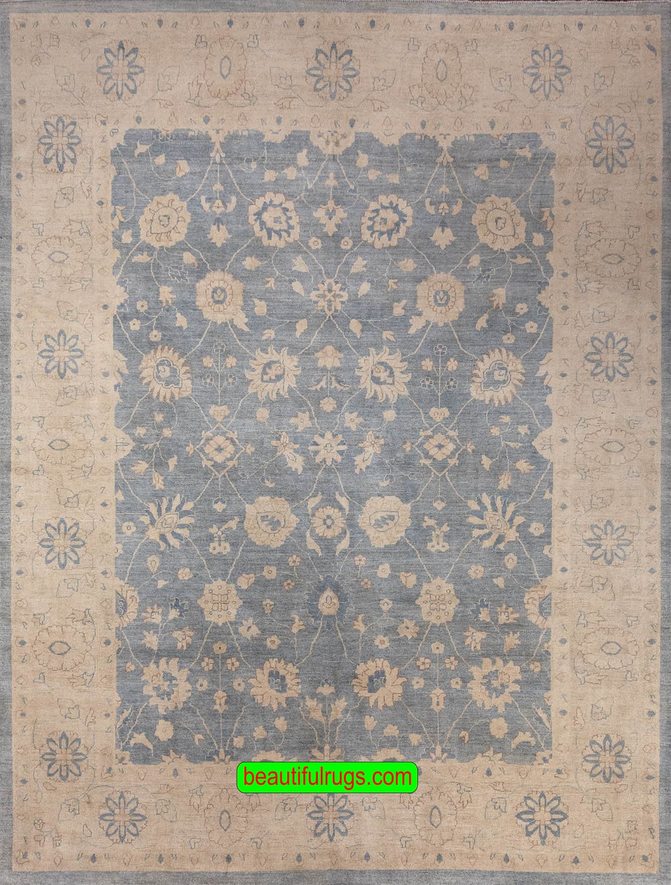 Vintage look rug in gray blue color made in Pakistan. Size 9x11.10.