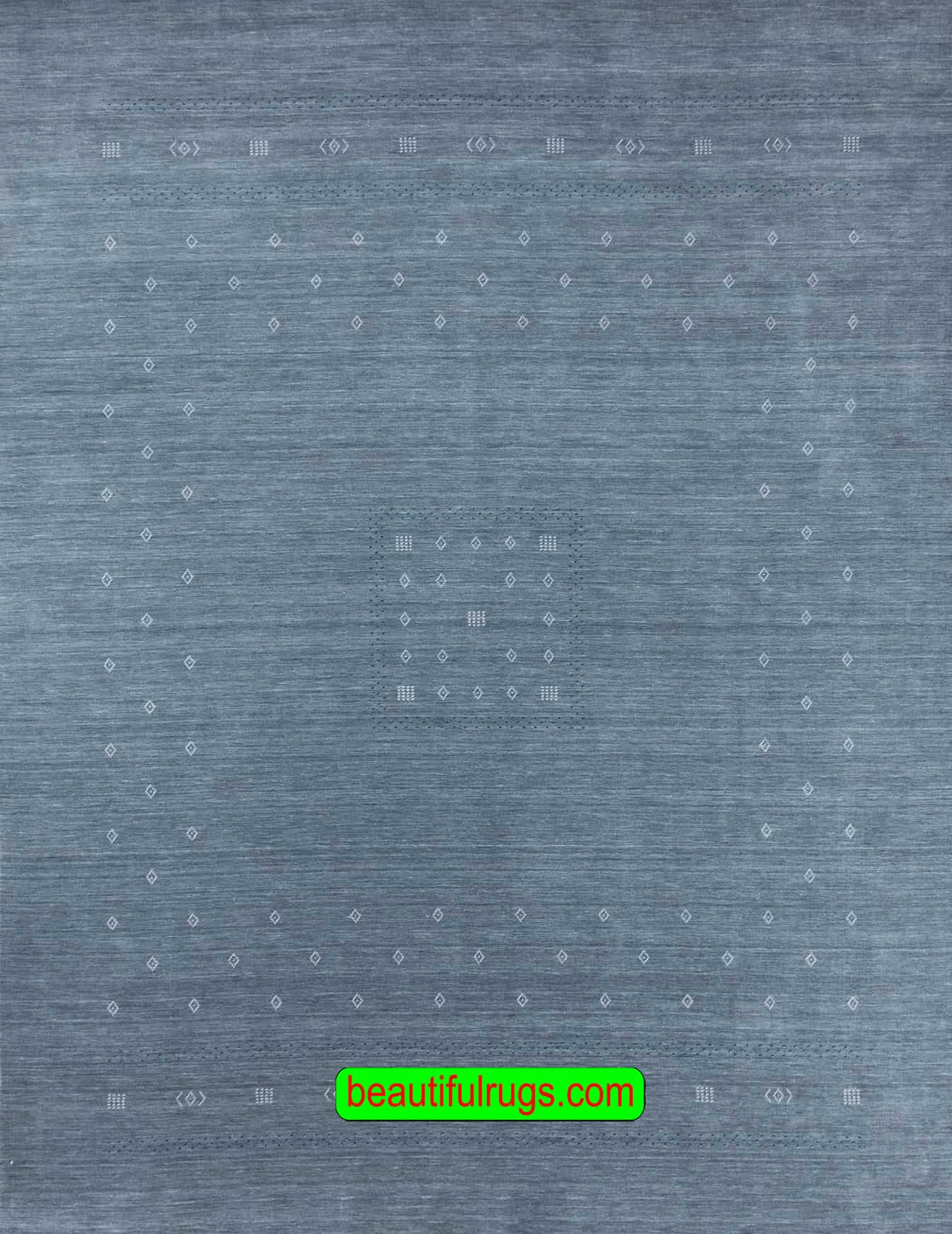 Gray color contemporary Gabbeh style area rug made of wool. Size 9.1x12.1.