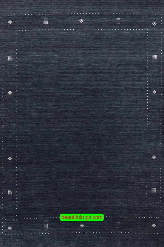 Black and white rug in Gabbeh style made of wool. Size 8.2x9.10.
