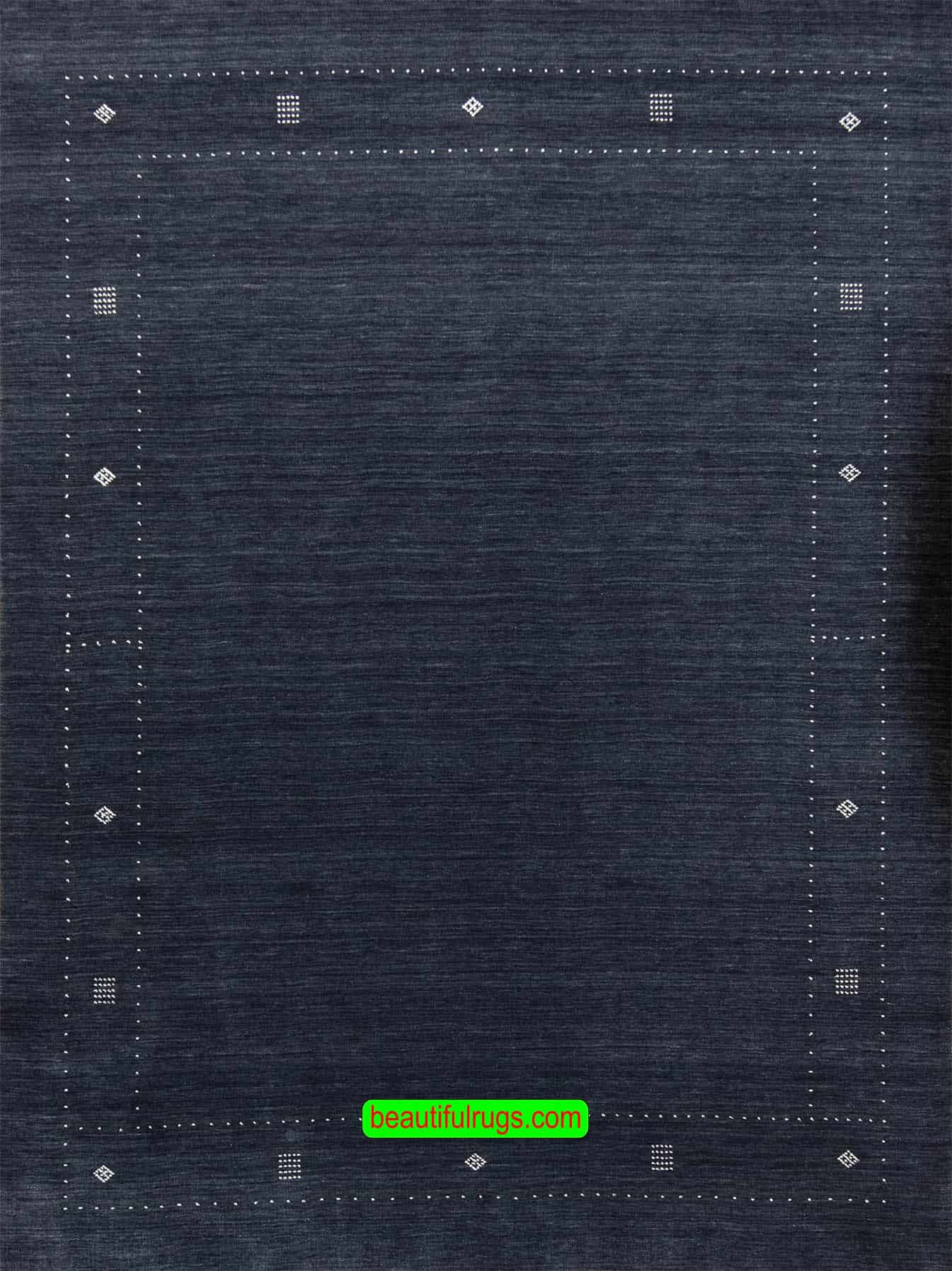 Black and white rug in Gabbeh style made of wool. Size 8.2x9.10.