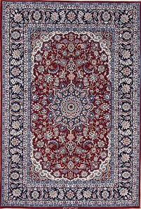 Vegetable dye rugs, Authentic hand knotted floral Persian Isfahan rug made of kork wool and silk. Size 4.9x7.