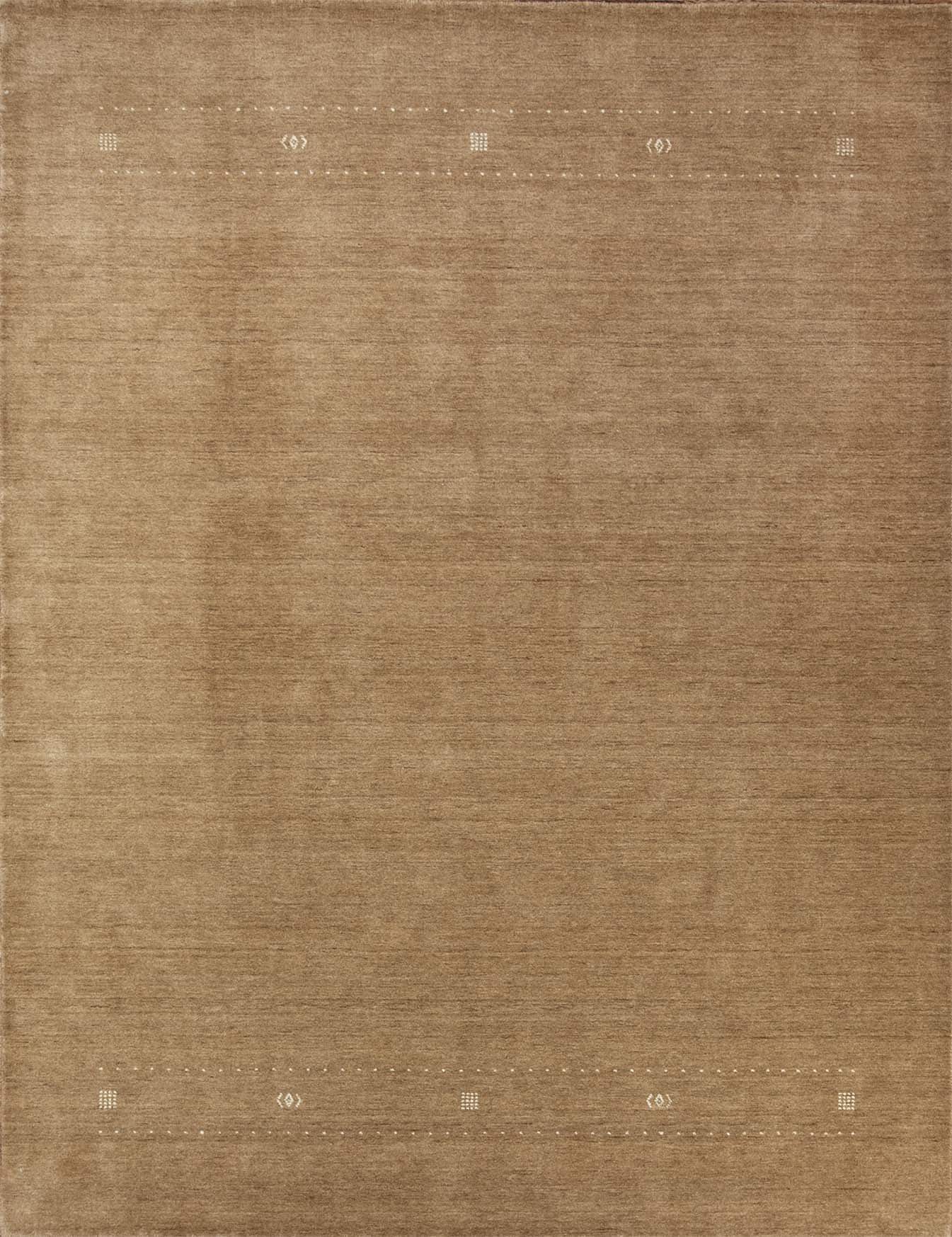 Brown area rugs made of wool, contemporary Gabbeh style rug. Size 8.3x10.