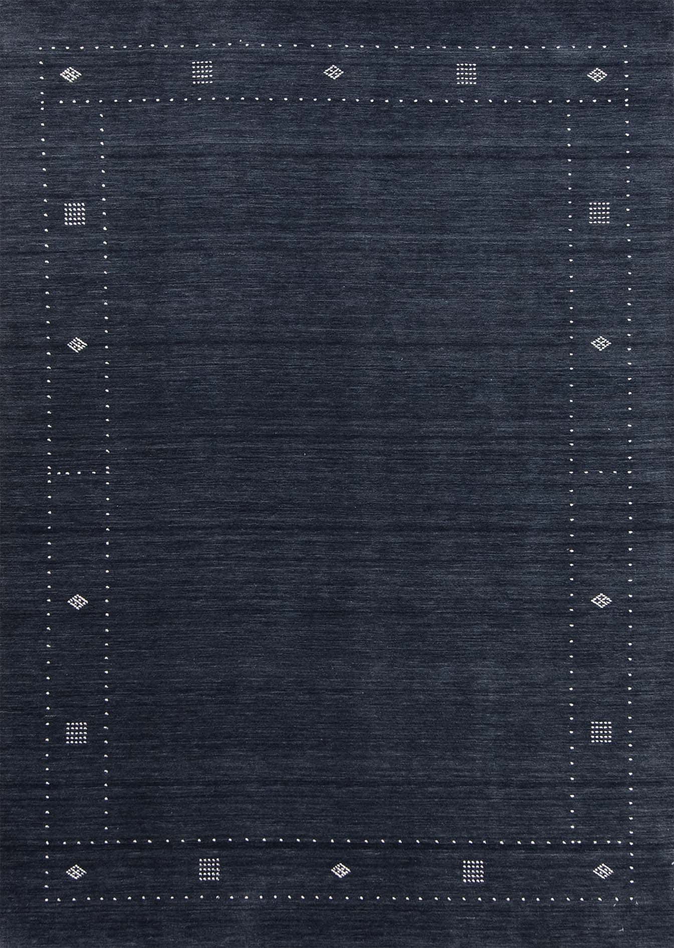 Black area rug in contemporary Gabbeh style made in India. Size 6.2x9.2.