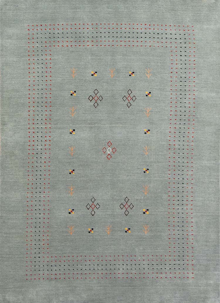 Contemporary soft wool green rug made in India. size 5x6.10.