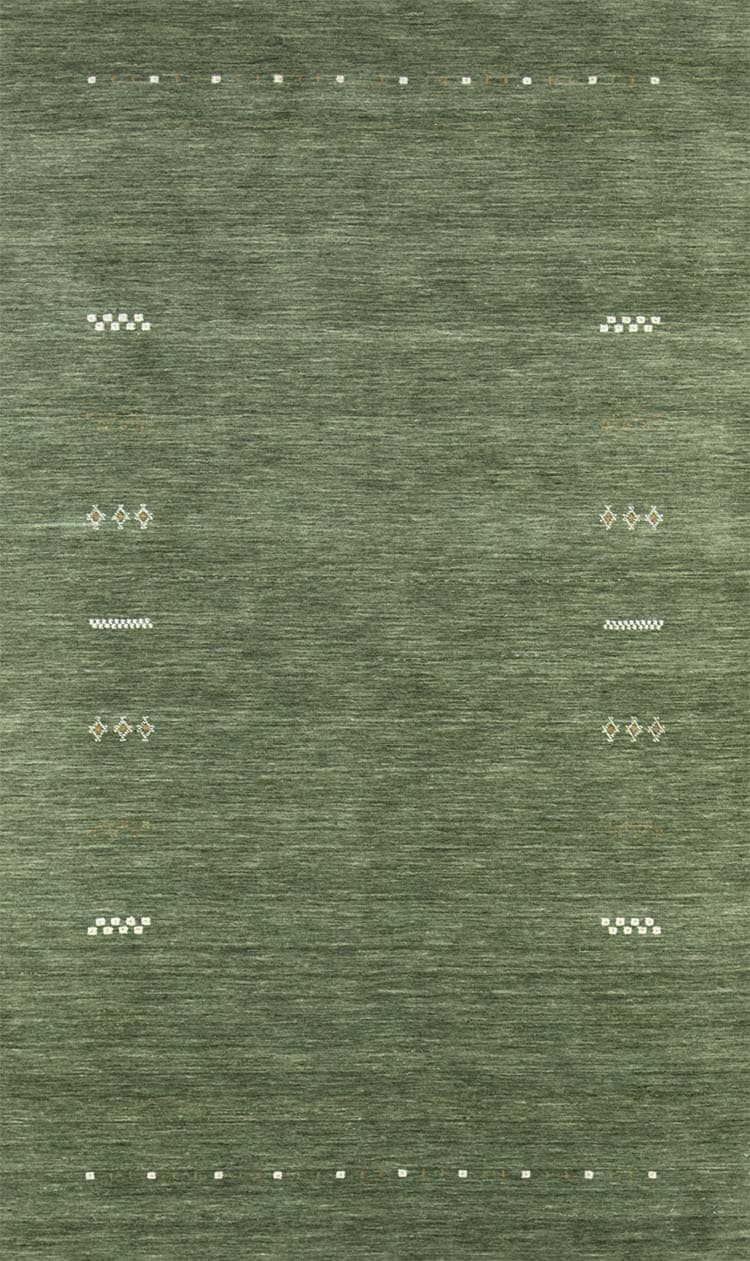 Sage green rug, modern wool rug made in India. Size 5.2x8.5.