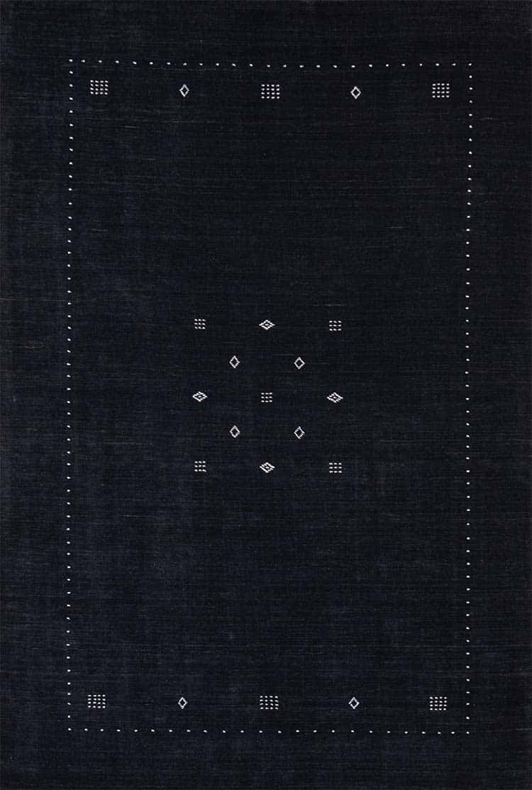 Black and white area rugs made of wool, 6x9 modern area rug in black and white colors.
