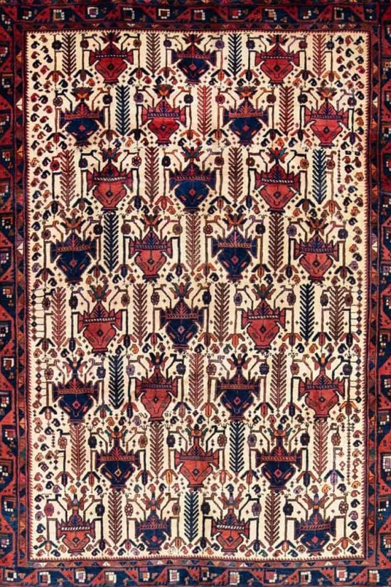 Southwestern area rugs, handmade beige Persian area rugs. size 5.10x7.8.