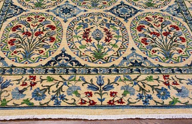 Decorative rugs, multicolor hand knotted floral rug made from wool. Size 8.2x10.4.