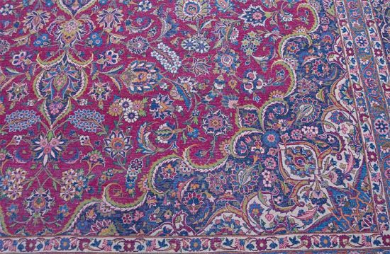 Red rugs for living room, handmade Persian Qazvin 11x16 rug in red color made from kork wool.