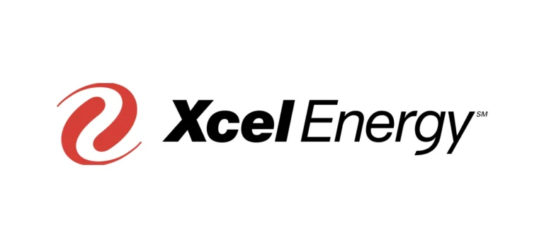 The Xcel Energy logo, set against a white backdrop, showcases a red stylized "X" alongside the black company name. Based in Minnesota, this energy provider is recognized for its innovations and commitment to sustainability, often supported by various tax credits.