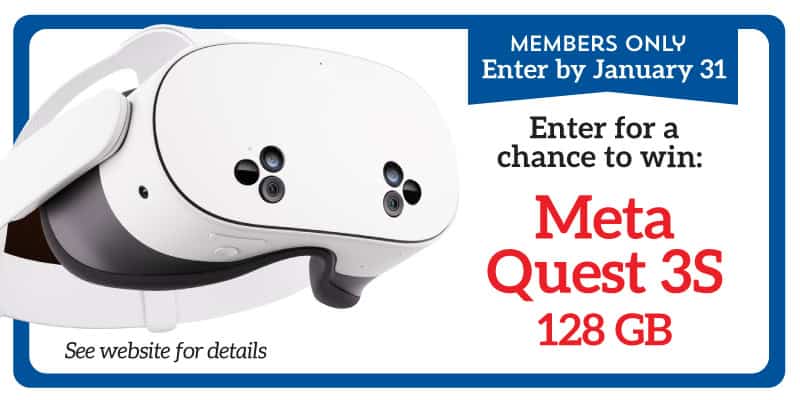 Banner for Bonfe Insider members: enter by January 31 to win a Meta Quest 3S 128 GB VR headset. Contest is exclusive to our community. Check the website for details and kick off your January 2025 with cutting-edge VR!.