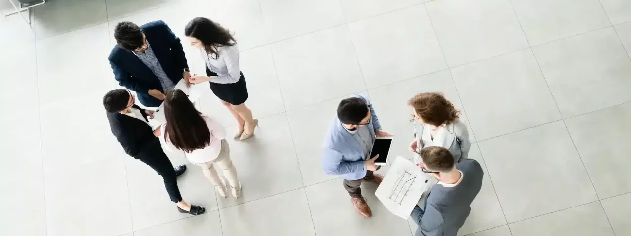 Picture of business people discussing in their company