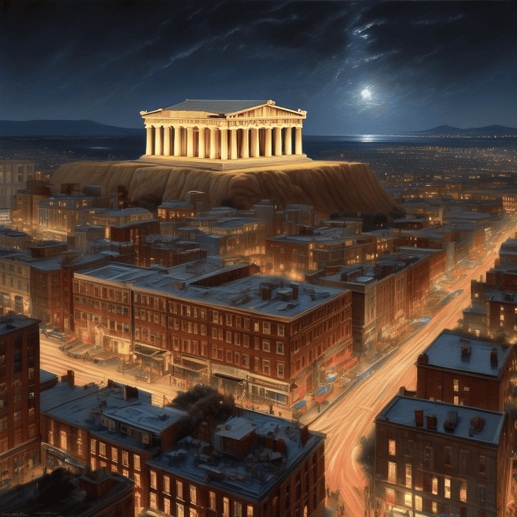 Parthenon at night – Frederic Edwin Church