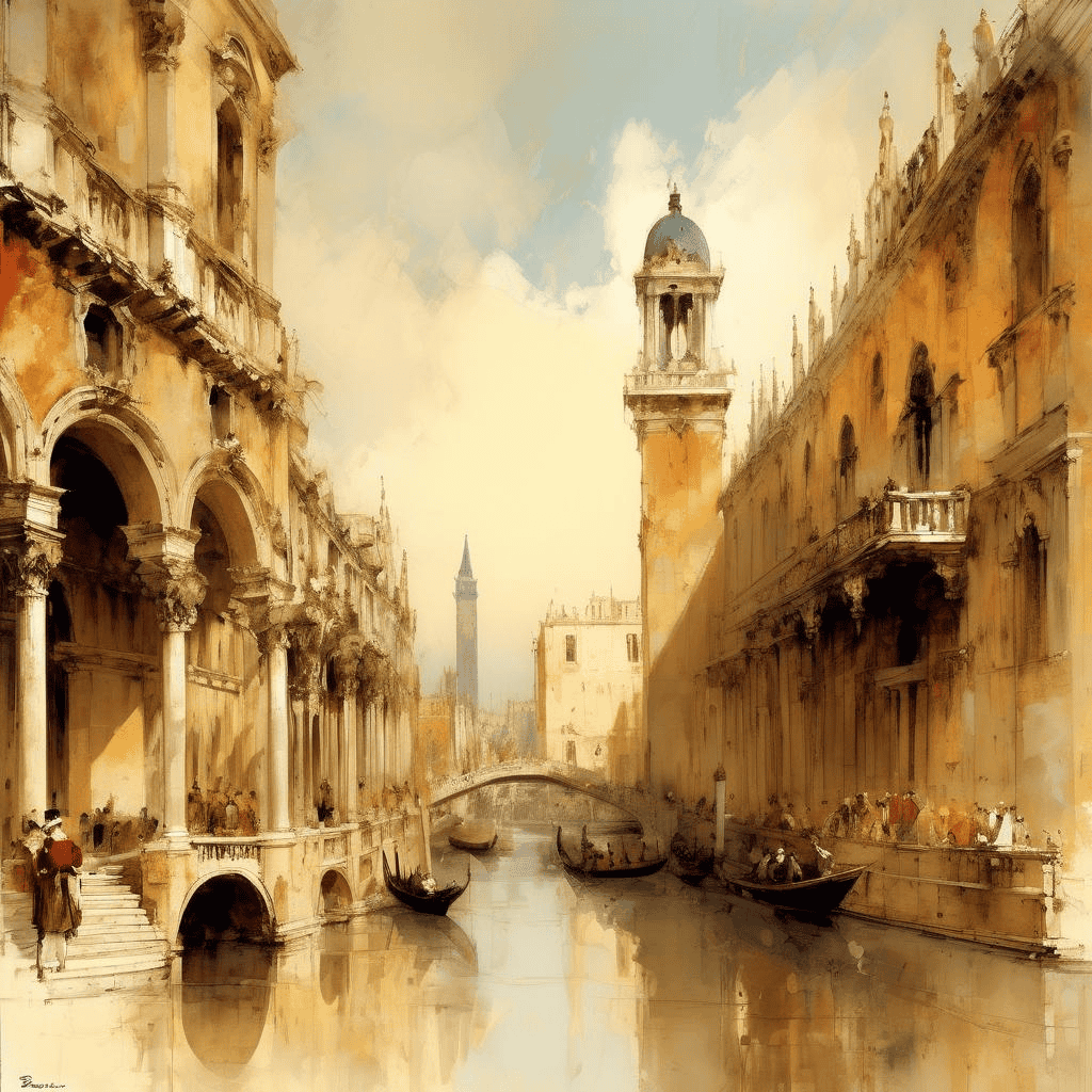 Le Palais des Doges à Venise – Richard Parkes Bonington