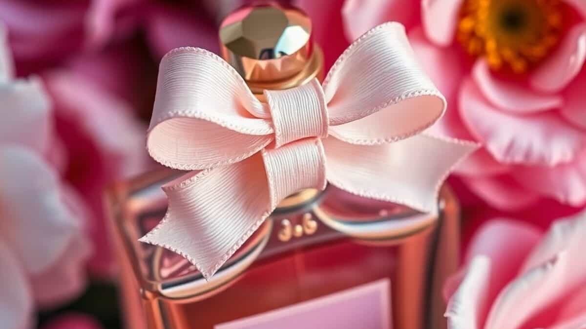 Perfumes com laço na tampa