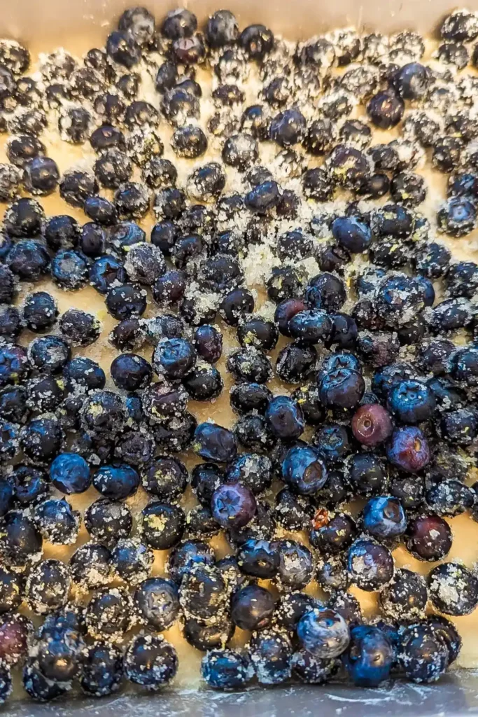 spreading a layer of fruit on the bar base