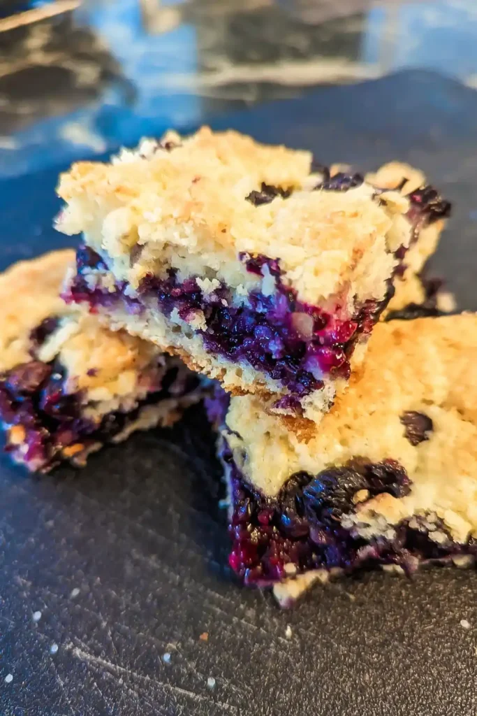the baked bars stacked